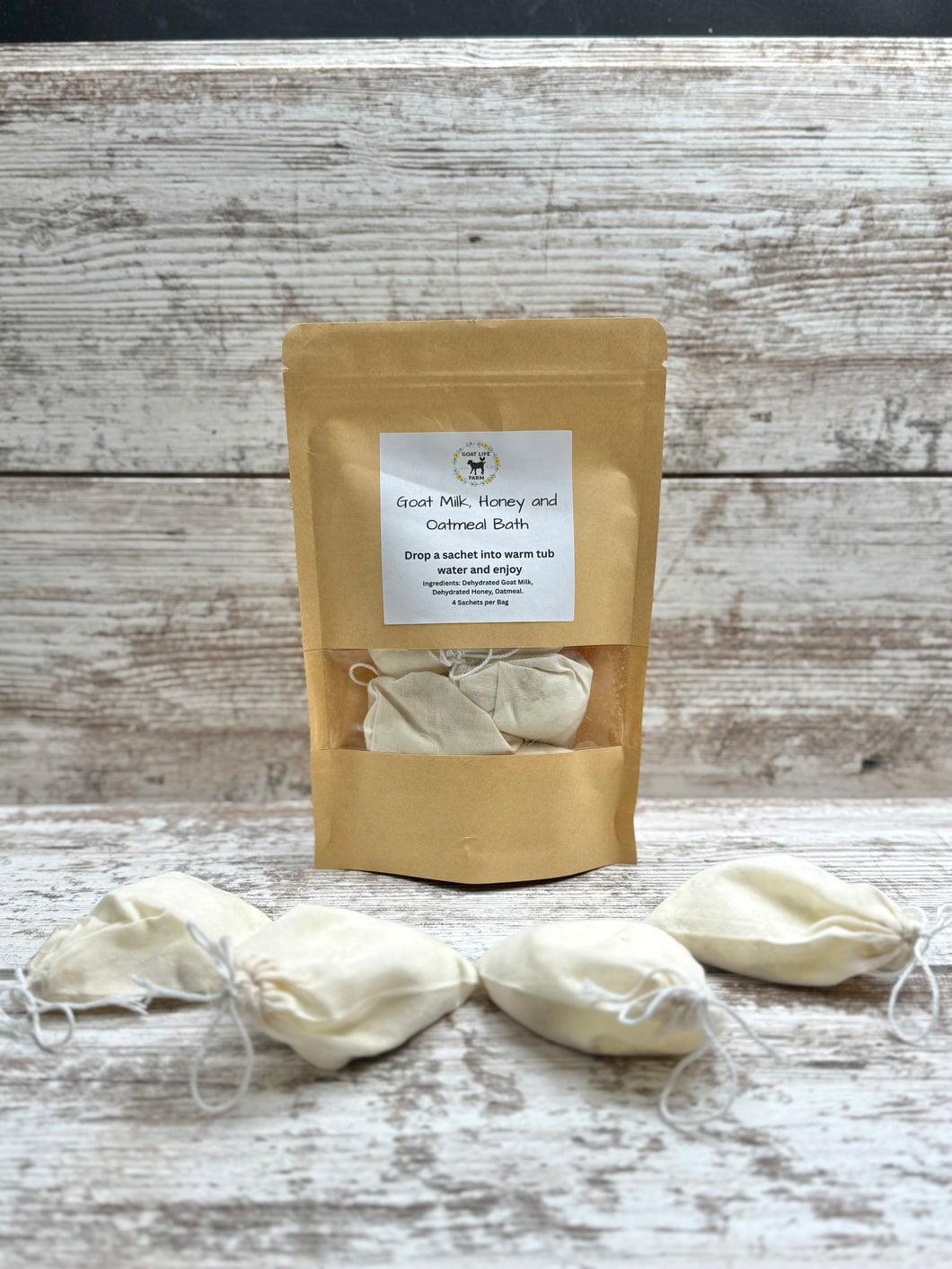 Goat Milk honey and oatmeal bath sachets