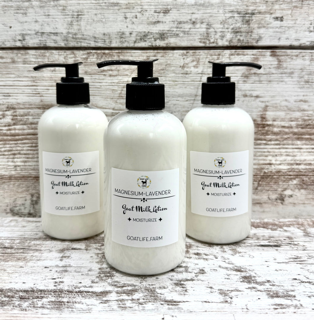 Goat milk lotion with Magnesium and Lavender