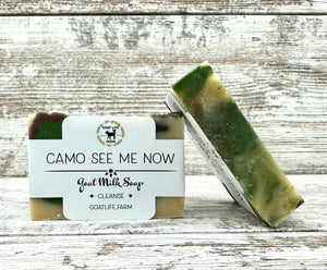 "Camo see me now?"  Goat Milk Soap - Sandalwood - One 4oz Bar