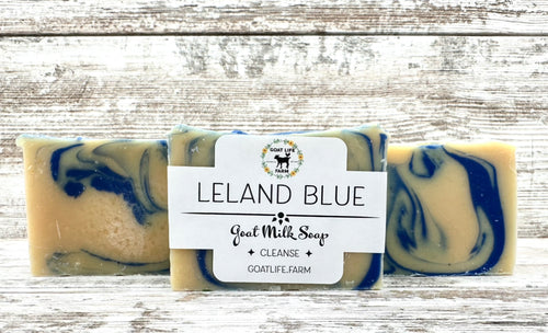 “Leland Blue” Goat Milk Soap - Eucalyptus & Peppermint - One 4 Oz Bar