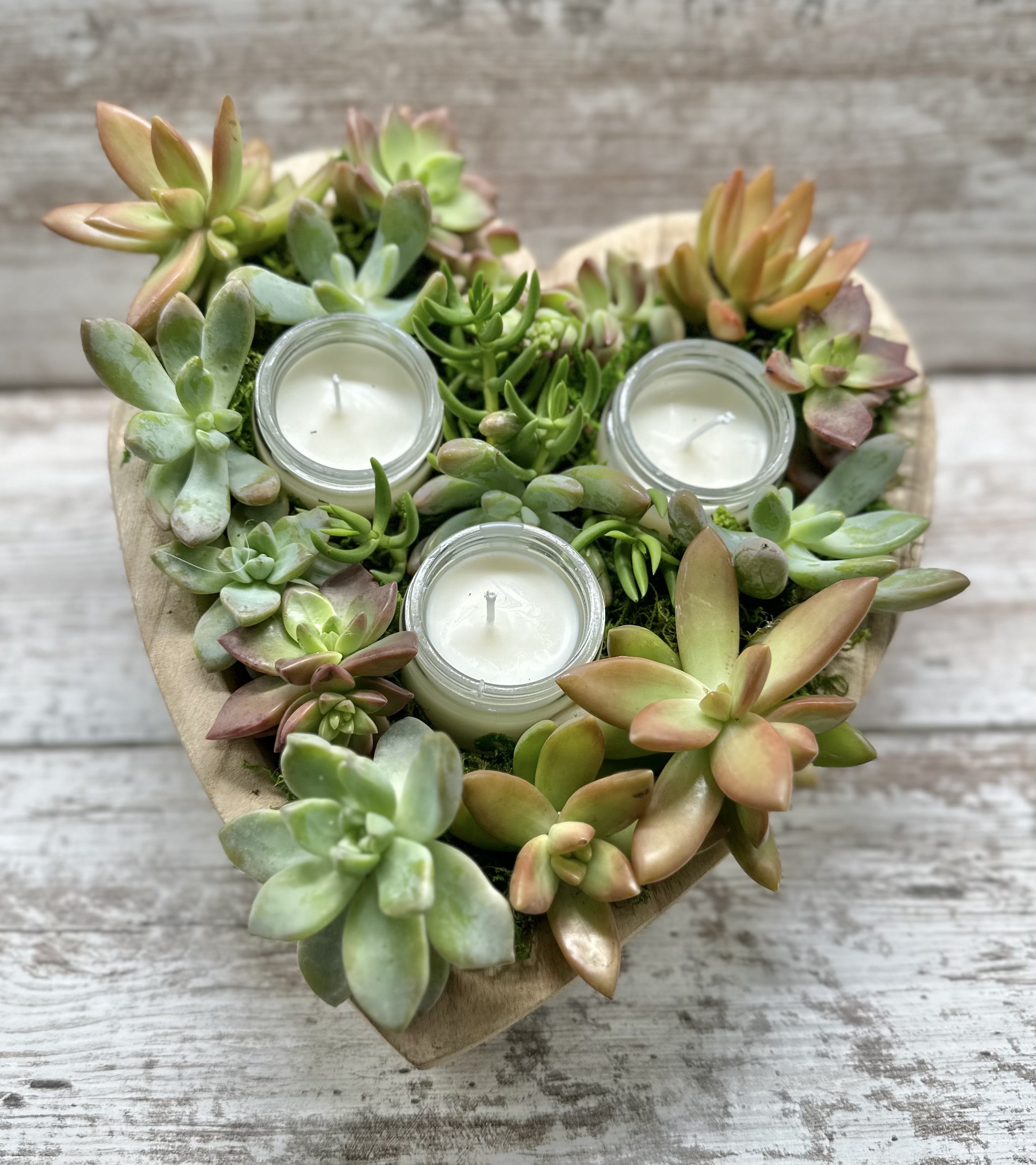 Heart Succulent centerpiece – Goat Life Farm
