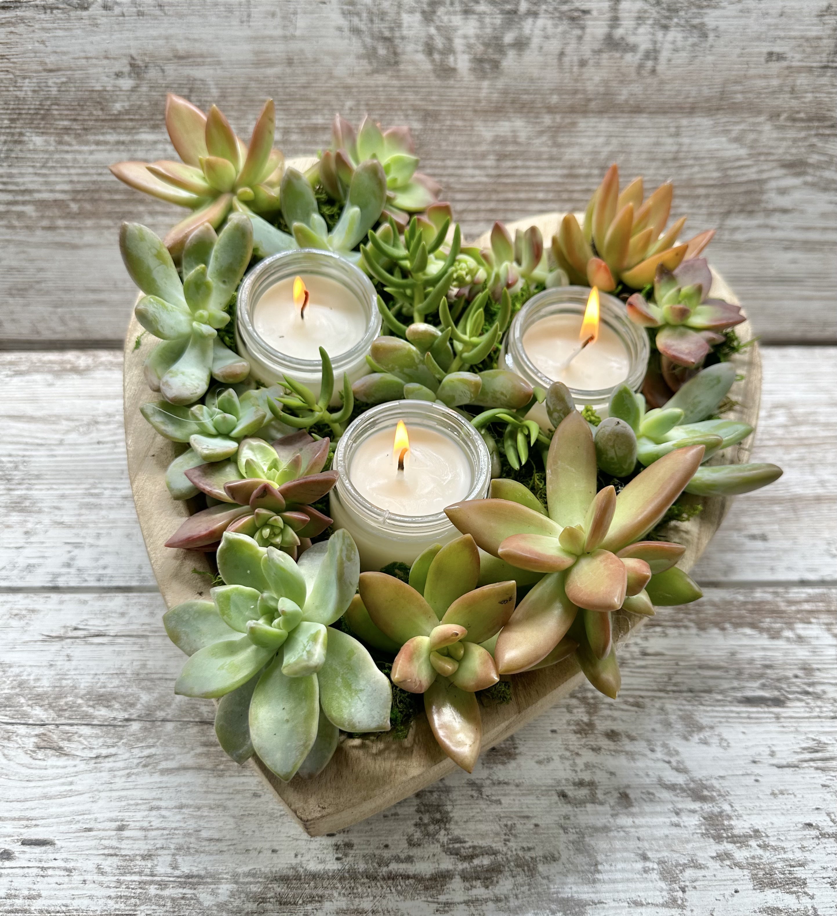 Heart Succulent centerpiece – Goat Life Farm